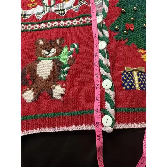 Vintage Marisa Christina Classics Hand-Knitted Christmas Cardigan Sweater - Picture 6 of 6